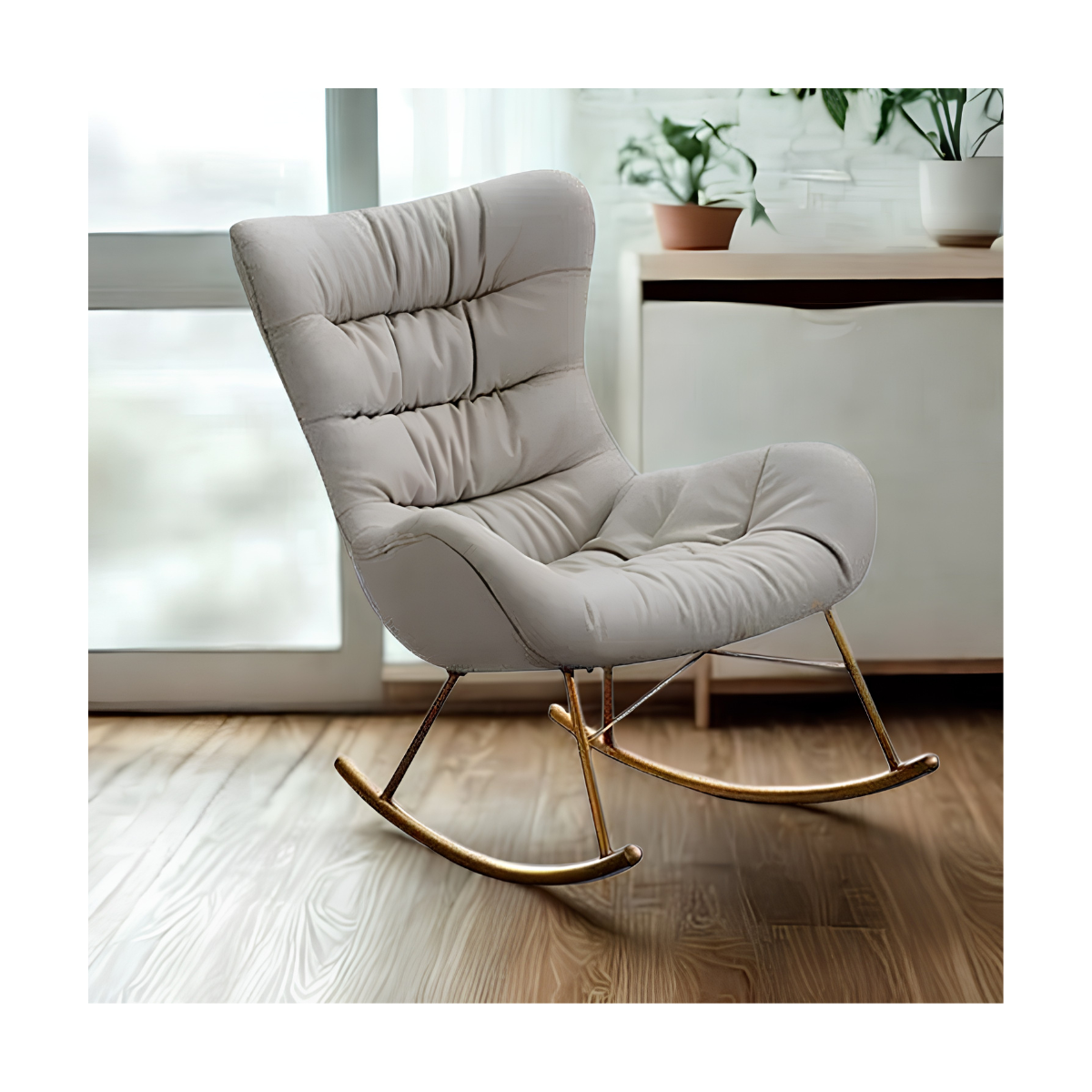 Ivory Curve Rocking Lounge Chair